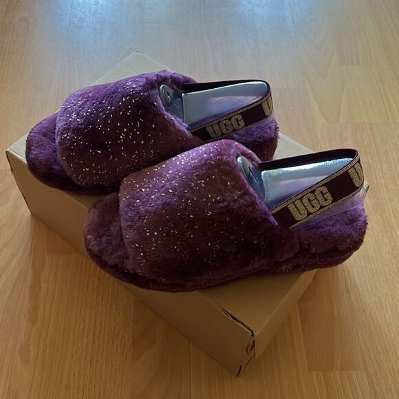 Ugg fluff yeah metallic sparkle size 7 - Picture 6 of 10